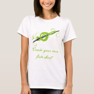 Gepersonaliseerde Treble Clef & Fluit T-shirt