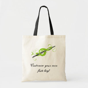 Gepersonaliseerde Treble Clef & Fluit Tote Bag