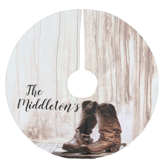 Gepersonaliseerde Tree Rok laarzen land rustiek Kerstboom Rok (Voorkant)