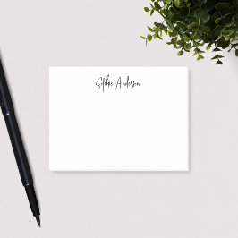 Gepersonaliseerde Trendy Modern Script Minimalist Post-it® Notes