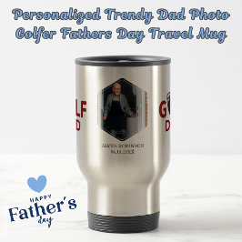 Gepersonaliseerde trendy papa foto golfer vaders d reisbeker