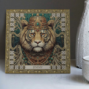 Gepersonaliseerde Tribal Tiger Spirit Portret Tegeltje
