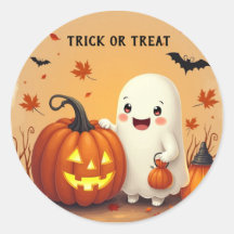 Gepersonaliseerde Trick or treat Ghost & Pumpkin H