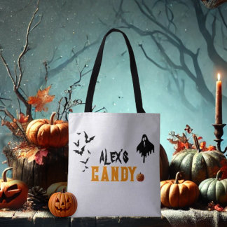 Gepersonaliseerde Trick or treat Halloween Draagtas