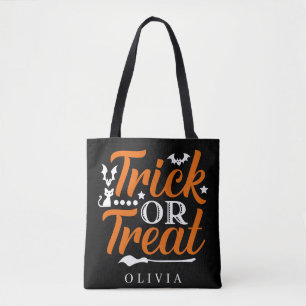 Gepersonaliseerde Trick or treat Halloween Snoepje Draagtas