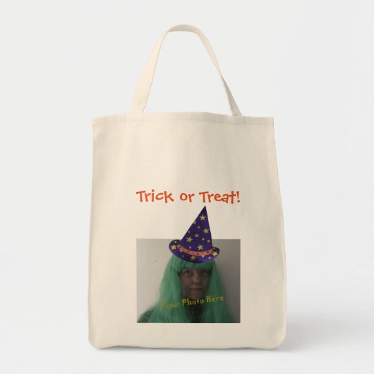 Gepersonaliseerde Trick or treat Halloween Wizard Tote Bag (Voorkant)
