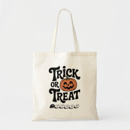 Gepersonaliseerde Trick or treat Snoep Bag Pompoen Tote Bag