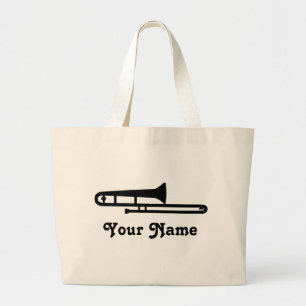 Gepersonaliseerde Trombone Music Gift Grote Tote Bag