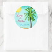 Gepersonaliseerde Tropical Beach bruiloft Stickers (Tas)