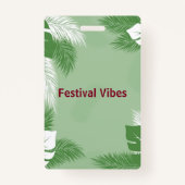 Gepersonaliseerde Tropical Beach Party VIP Access Badge (Achterkant)