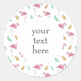 Gepersonaliseerde Tropical Flamingo Planner Sticke Ronde Sticker