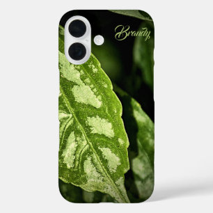 Gepersonaliseerde Tropical Green Plant iPhone Case