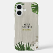 Gepersonaliseerde Tropische Bladeren Aangepaste Na Case-Mate iPhone Case (Achterkant)