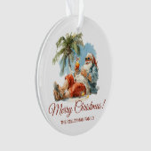 Gepersonaliseerde tropische kerstman ornament (voorkant)