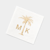 Gepersonaliseerde tropische palmboom monogram folie servetten (Links)
