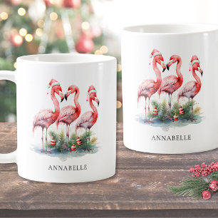 Gepersonaliseerde Tropische Strand Kerstmis Koffiemok