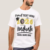 Gepersonaliseerde Trotse Familie Afstuderen Klasse T-shirt (Voorkant)
