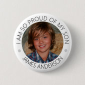 Gepersonaliseerde Trotse Ouder Foto Button (Voorkant)