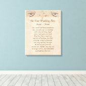 Gepersonaliseerde trouwdag gedicht canvas kunst. (Insitu (Houten vloer))