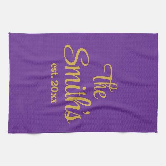 Gepersonaliseerde Trouwdag Gift Pas getrouwd Kerst Theedoek (Horizontaal)