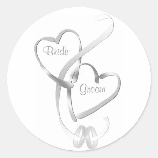 Gepersonaliseerde trouwstickers ronde sticker