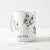 Gepersonaliseerde Tufted Titmouse Koffiemok (Voorkant links)