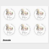 Gepersonaliseerde Tuin Bruiloft Dank u Ronde Sticker (Vel)