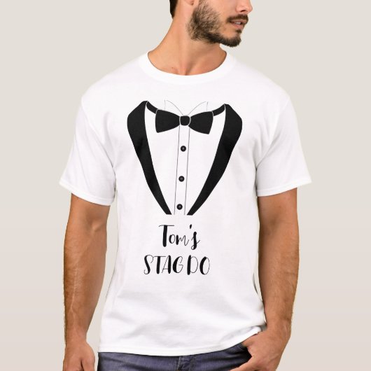 Gepersonaliseerde Tuxedo STAGDO T-shirt (Voorkant)