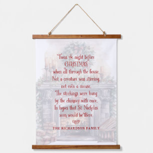 Gepersonaliseerde Twas de avond voor kerst Gedicht Hangend Wandkleed
