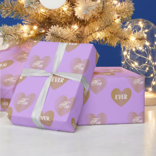 Gepersonaliseerde twee keer Golden Hearts, Bleke V Cadeaupapier