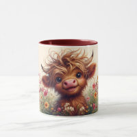 Gepersonaliseerde Twee-Tone Highland Koe Mok, 11 o