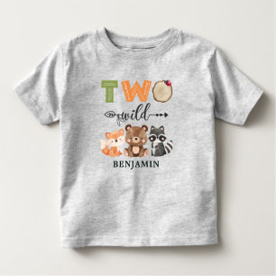 Gepersonaliseerde twee Wilde Woodland Dier 2e verj Kinder Shirts