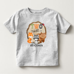 Gepersonaliseerde twee Wilde Woodland Dier 2e verj Kinder Shirts