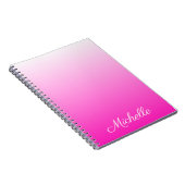 Gepersonaliseerde tweetonige gradiënt ombre hete r notitieboek (Rechterzijde)