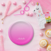 Gepersonaliseerde tweetonige gradiënt ombre hete r papieren bordje (Feest)