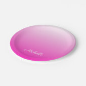 Gepersonaliseerde tweetonige gradiënt ombre hete r papieren bordje (Gekanteld)