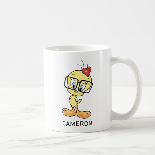 Gepersonaliseerde TWEETY™ Bird Nerd Coffee Mok (Rechts)