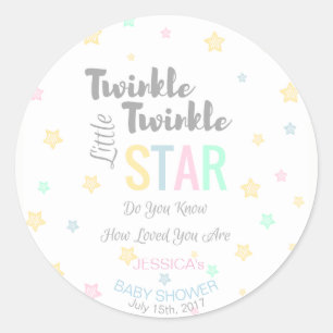 Gepersonaliseerde Twinkle Twinkle Little Star - St Ronde Sticker
