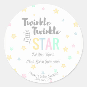 Gepersonaliseerde Twinkle Twinkle Little Star - St Ronde Sticker