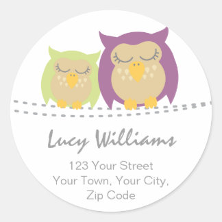 Gepersonaliseerde Uil Adres Stickers
