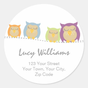Gepersonaliseerde Uil Adres Stickers
