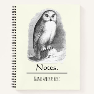 Gepersonaliseerde Uil Dark Academia Bird Notitieboek