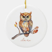 Gepersonaliseerde Uil Keramisch Ornament (Achterkant)