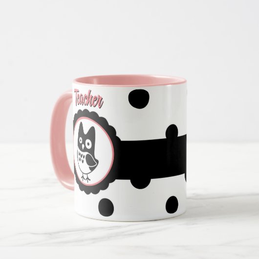 Gepersonaliseerde Uil Leraar Mok (Voorkant links)