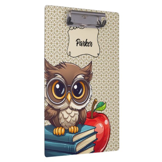 Gepersonaliseerde Uil School Klembord (Rechts)