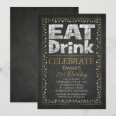 Gepersonaliseerde uitnodigingen voor 21e verjaarda (Voorkant / Achterkant)