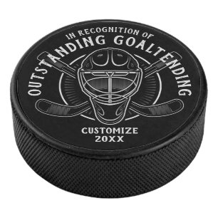 Gepersonaliseerde uitstaande doelman hockey puck
