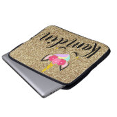 Gepersonaliseerde Unicorn Gold Glitter Laptop Hoes (Voorkant onderkant)