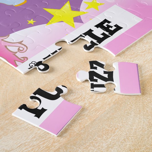 Gepersonaliseerde Unicorn Jigzaag Puzzle 100 stuks Legpuzzel (Zijkant)