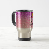 Gepersonaliseerde Unicorn Ombre 15 ounce koffie mo Reisbeker (Voorkant links)